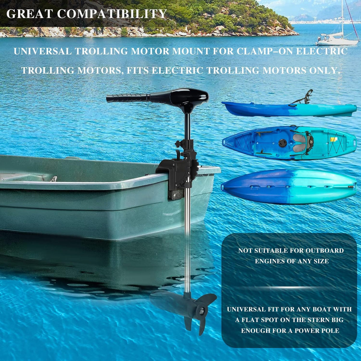 Universal Transom Trolling Motor Mount for Kayaks V54695