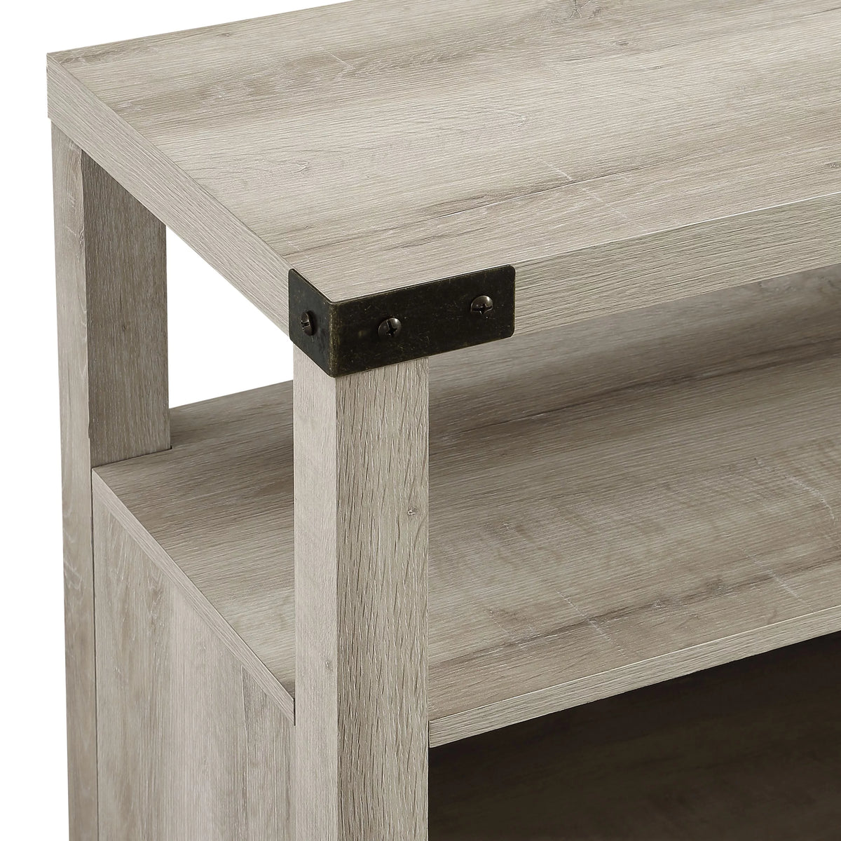Modern Farmhouse Highboy TV Stand White Oak E359519