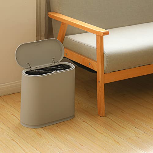 10 Liter Rectangular Plastic Trash Can with Press Type Lid B3151