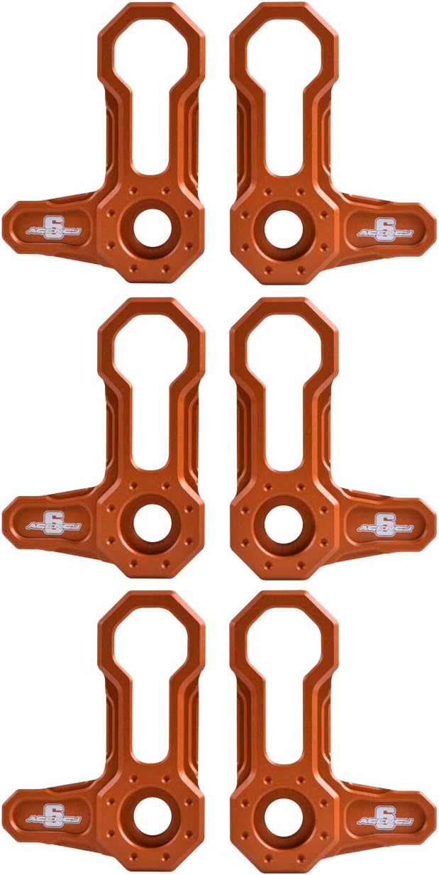 Orange Billet Aluminum L-Shaped Roof Locks Set of 6 U56062