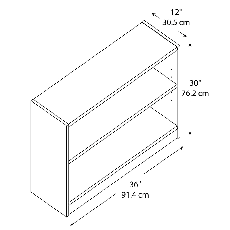 2 Shelf Bookcase in Vogue Cherry F4709