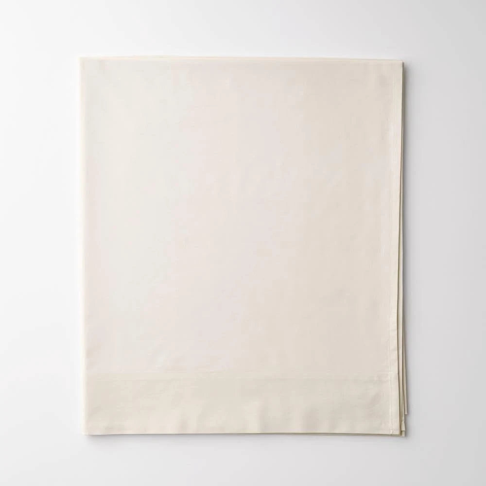 Ivory Cotton Percale Oversized Queen Flat Sheet V677