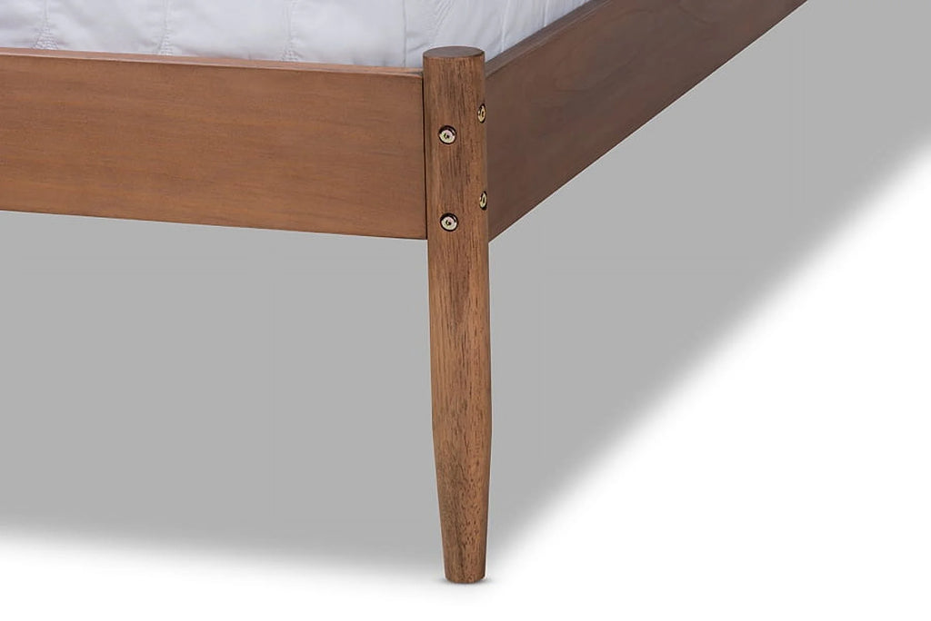 King Walnut Wood Platform Bed I545035
