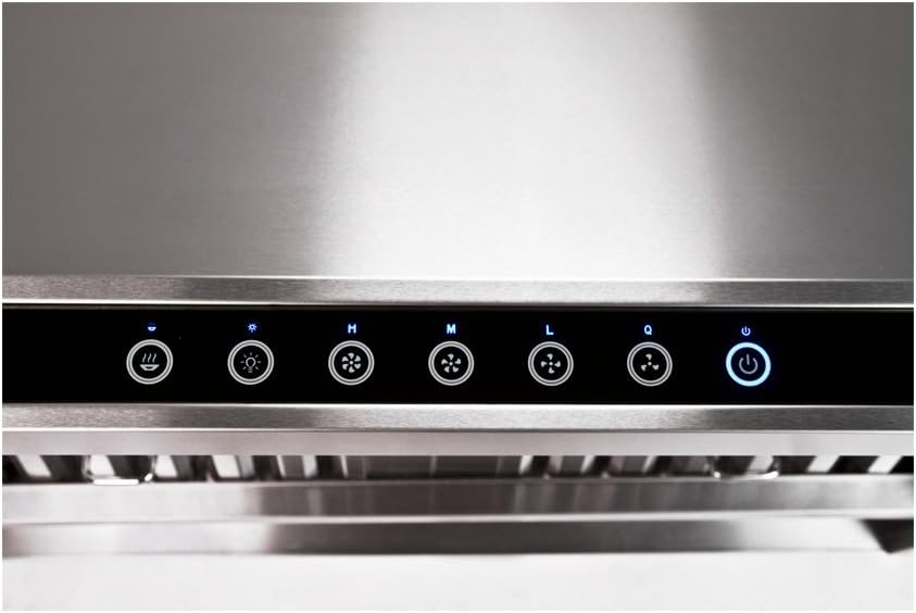 4 Speed Wall/Under Cabinet Range Hood, 1000 Max CFM, Stainless Baffle Filters, 30 36 42 48 Inch N15179