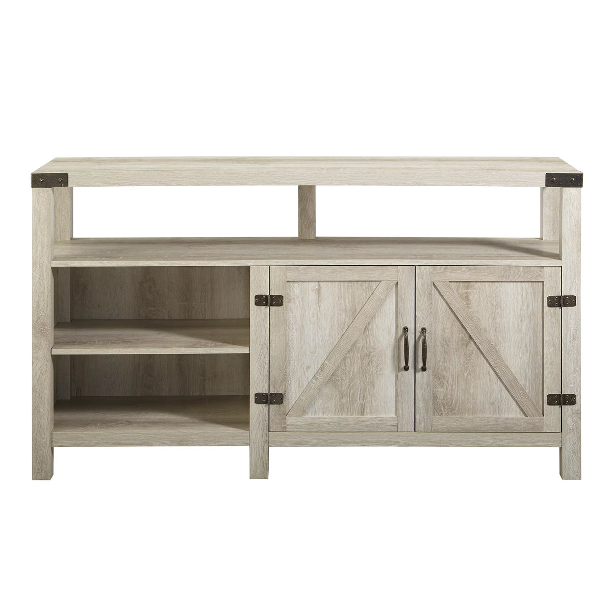 Modern Farmhouse Highboy TV Stand White Oak E359519