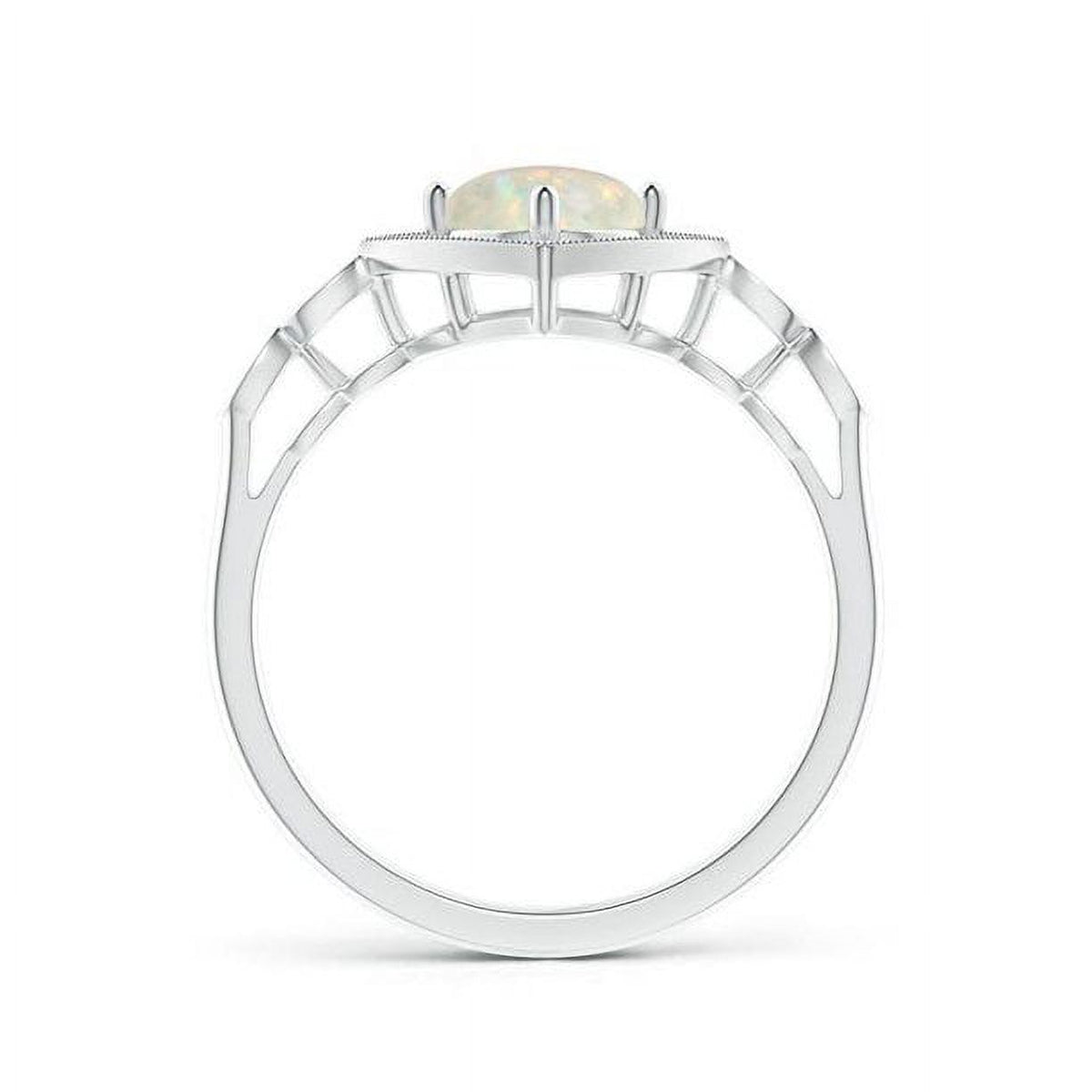 14K White Gold Vintage Halo Ring E560