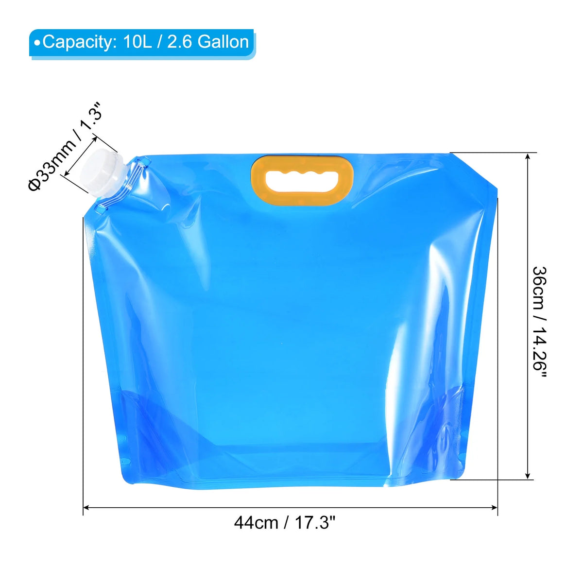 10L Collapsible Plastic Water Container Bag, 2 Pack Blue O755