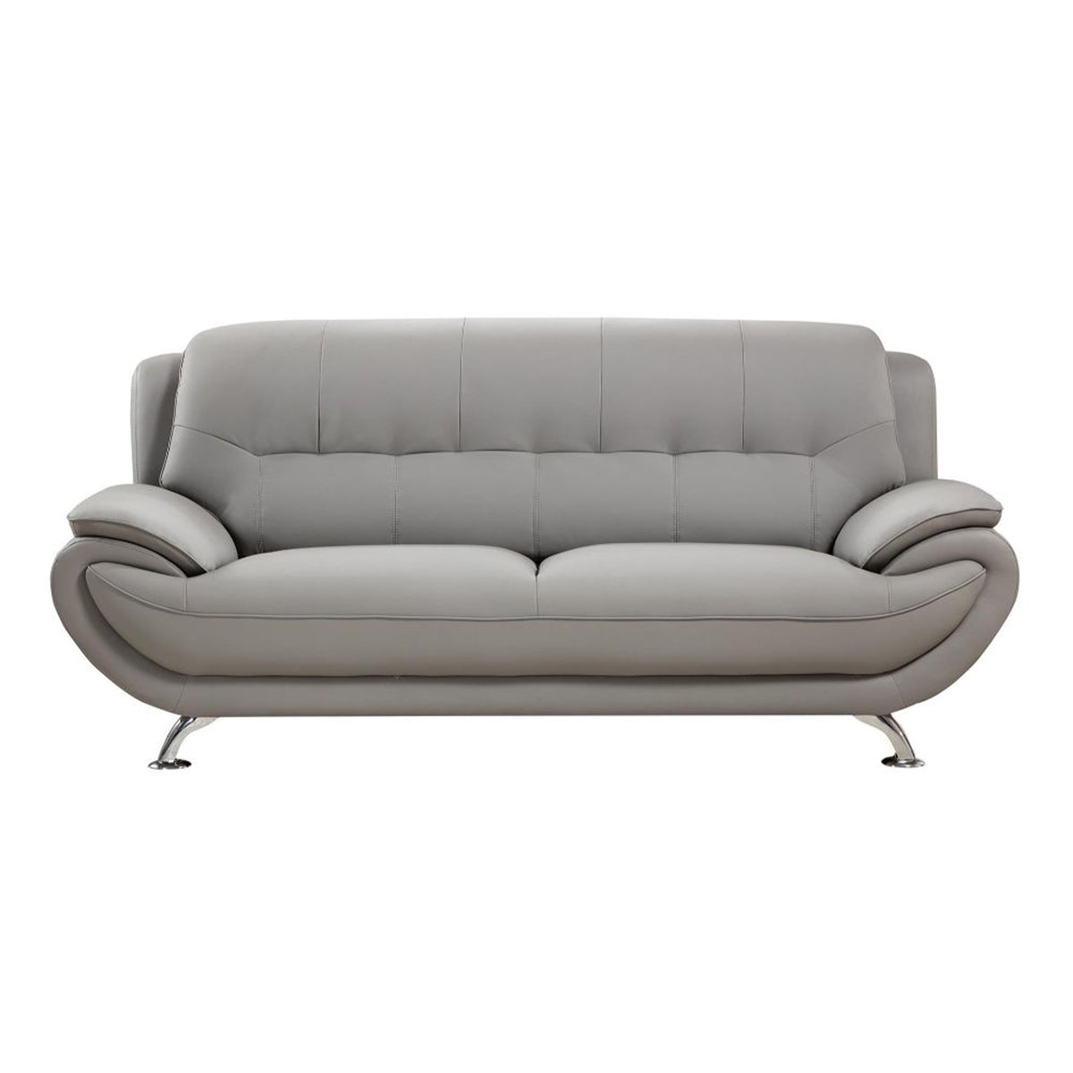 Gray Wooden Sofa with Stainless Steel Legs E958240
