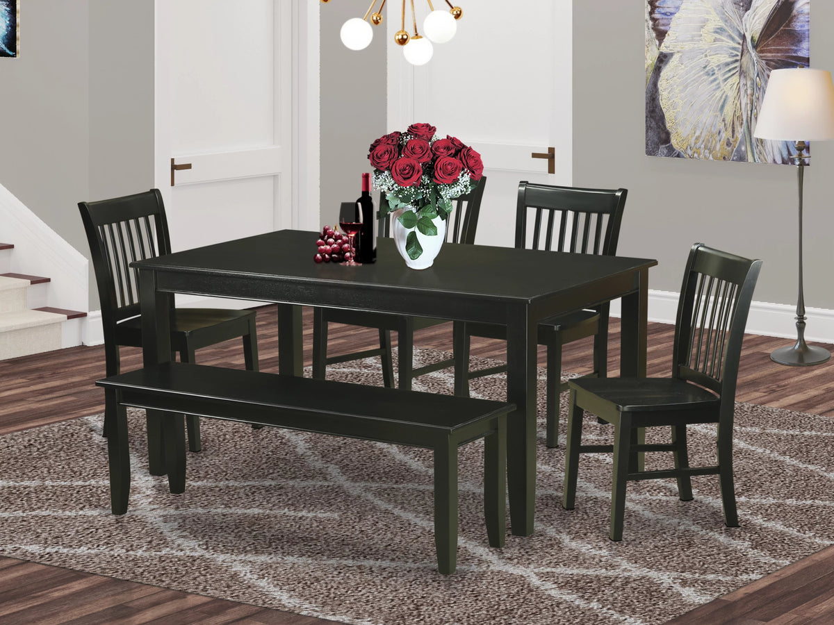 6 PC Dining Table and 4 Chairs and Bench E962303
