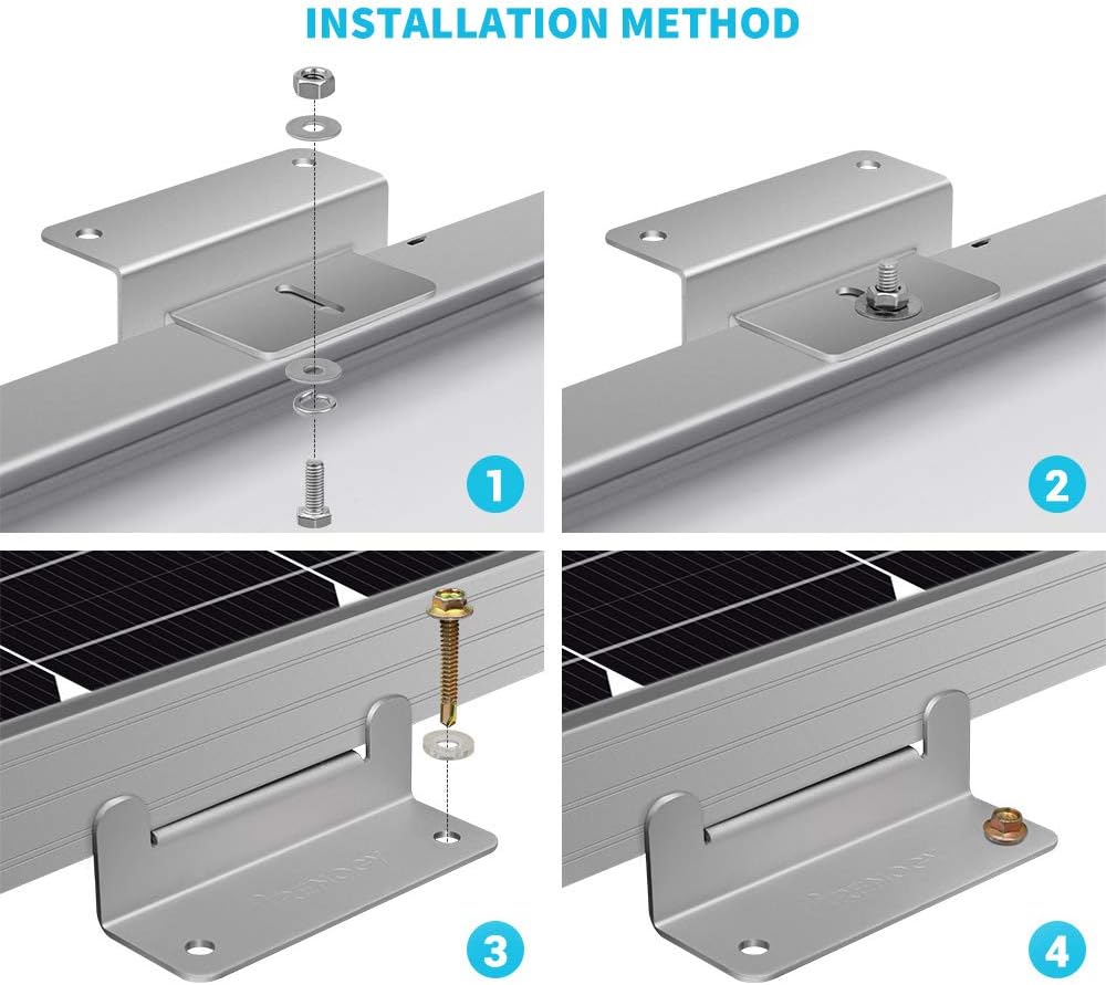 100W Solar Panel Accessory Kit with 8Ft Tray Cable, 20Ft 10AWG Adaptor Kit, 1 Set of Z Brackets P282877