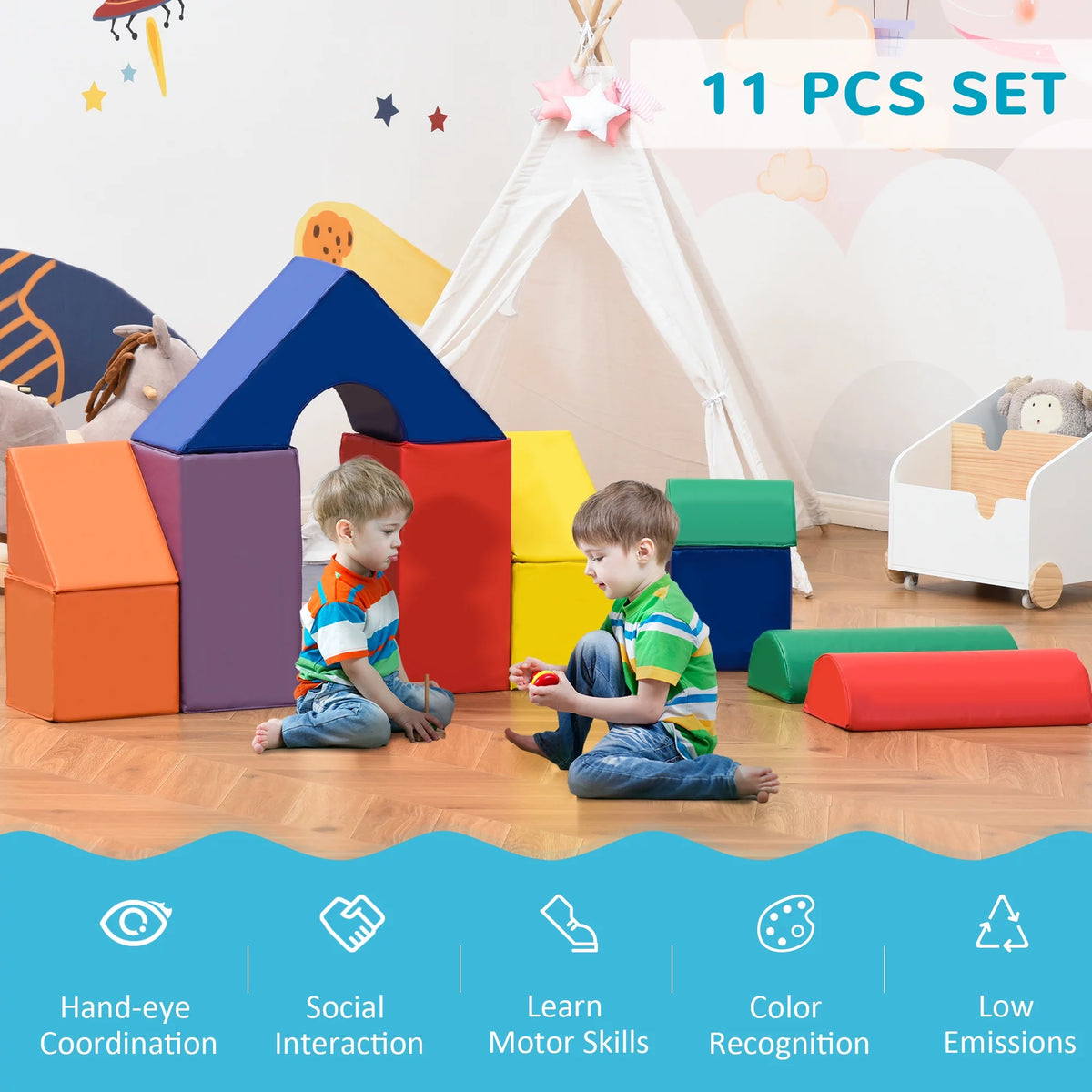 11-Piece Kids Crawl and Climb Soft Foam Play Set E332037