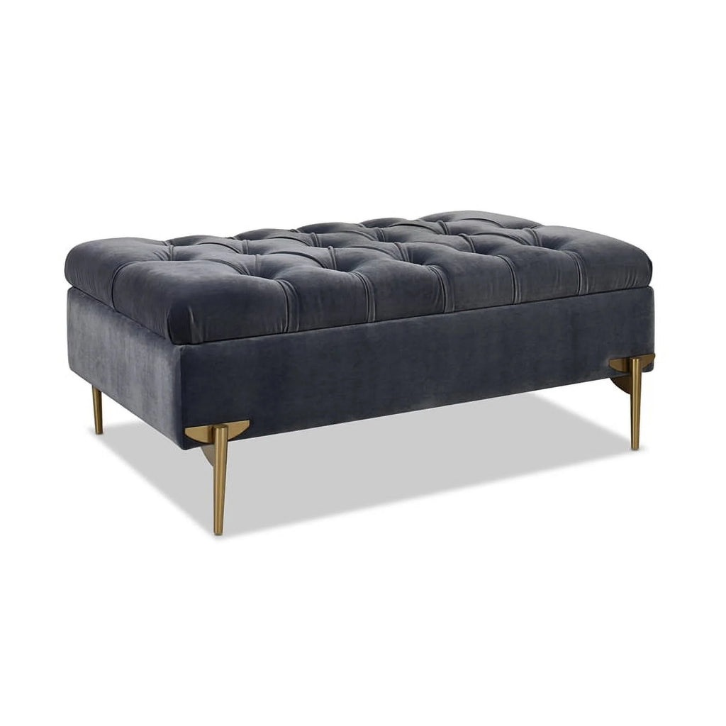 Upholstered Storage Bench Ottoman Steel Gray M724687