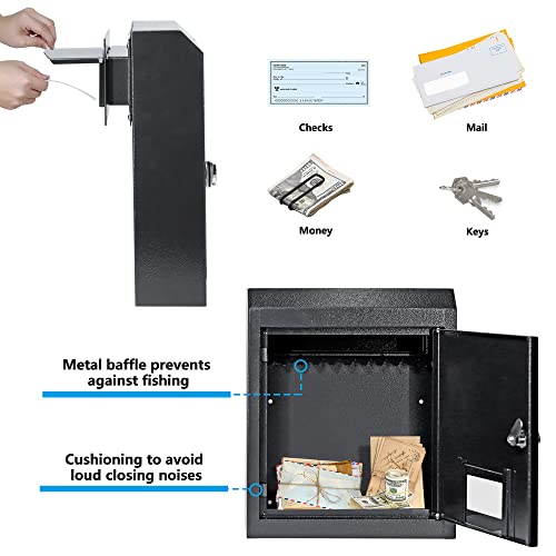 16.5" x 12.5" x 6" Adjustable Chute Deposit Safe Mail Box H2199