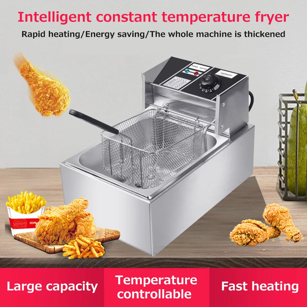 6L 2500W Stainless Steel Electric Fryer P12376