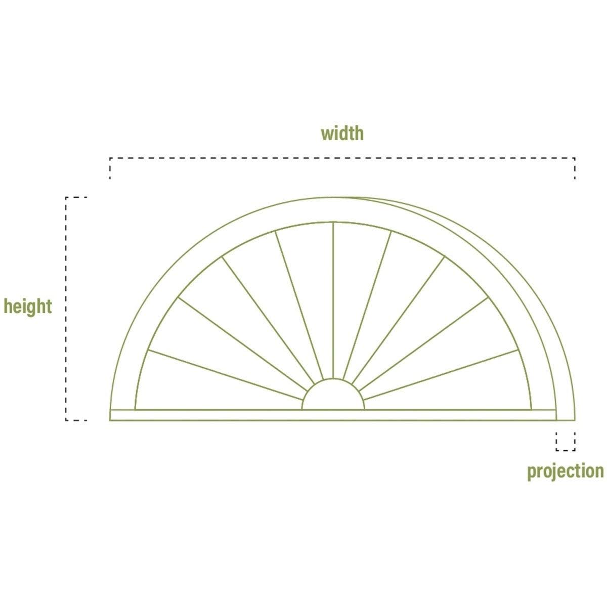 Peaked Cap 3 Spoke PVC Pediment T6997