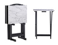 Brown Faux Marble Tray Table Set I704