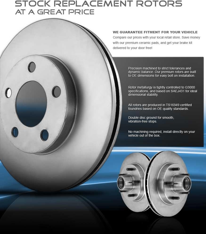 345 mm 6 Lug Brake Disc Rotors + Metallic Brake Pads E31991