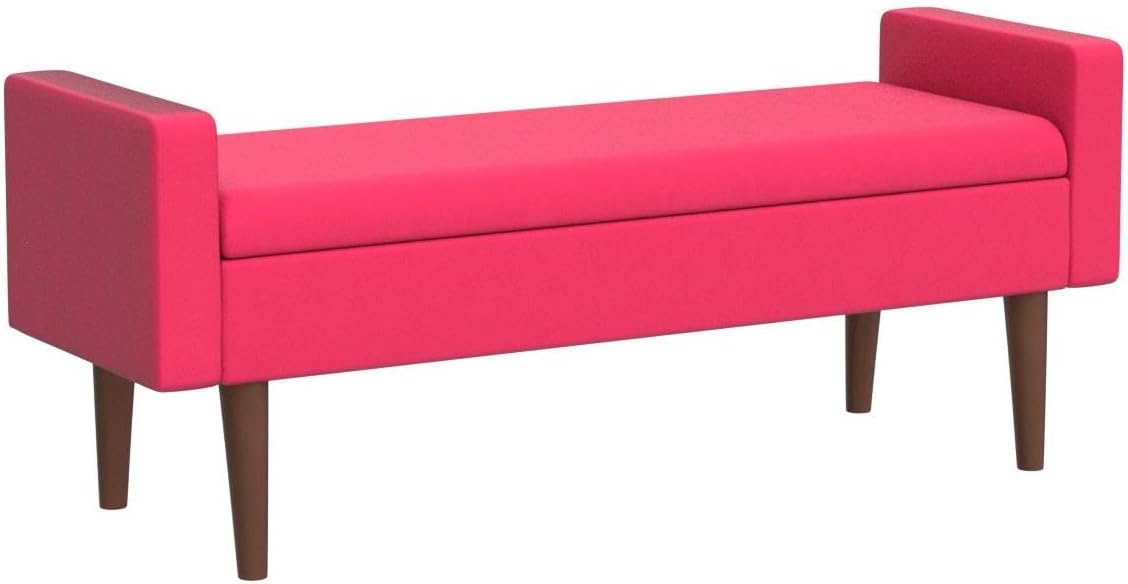 Pink Velvet Storage Ottoman Bench Z55560