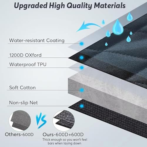 Heavy Duty Double Layer Oxford Folding Camping Cot with Carry Bag W309649