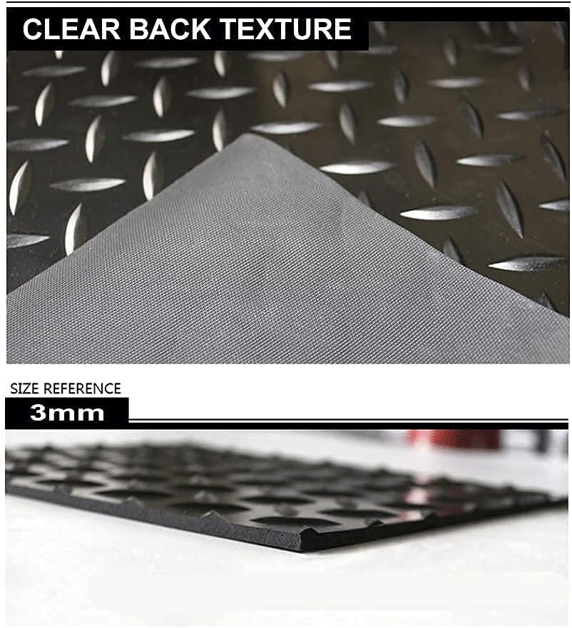 16.5 x 3.3 Ft 3mm Non-Slip Diamond Rubber Garage Floor Mats T323