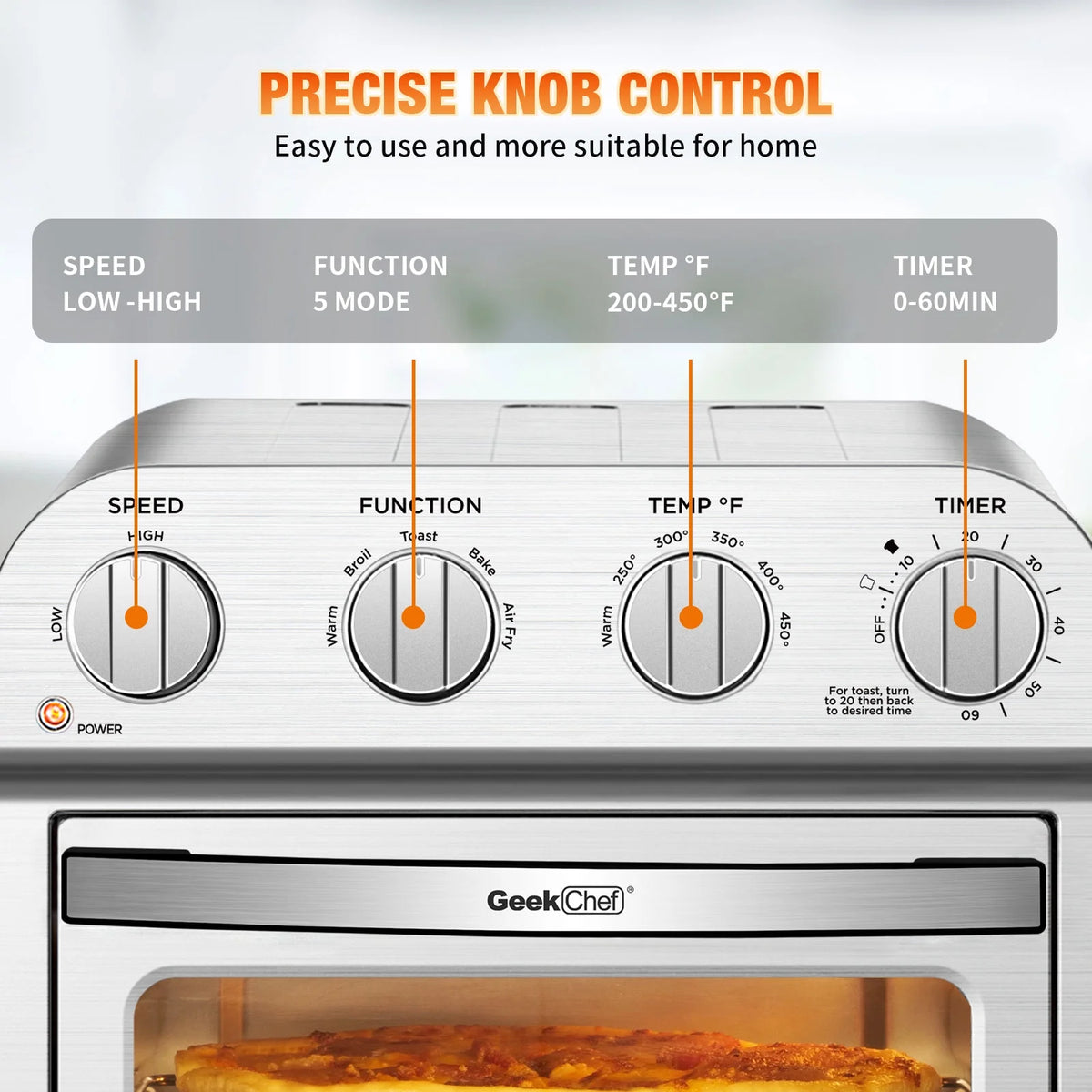 Stainless Steel Air Fryer Toaster Oven Combo D88719