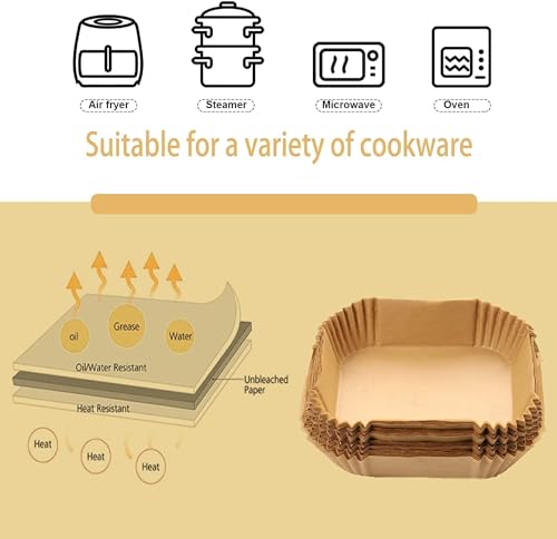 100PCS Non-stick Disposable Air Fryer Paper Liners K495280