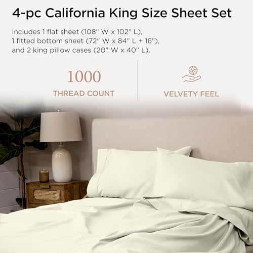 100% American Supima Cotton Queen Sheet Set 4 PC White T978295