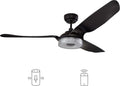 Black 56 3 Blade Smart Ceiling Fan with Remote Control U413