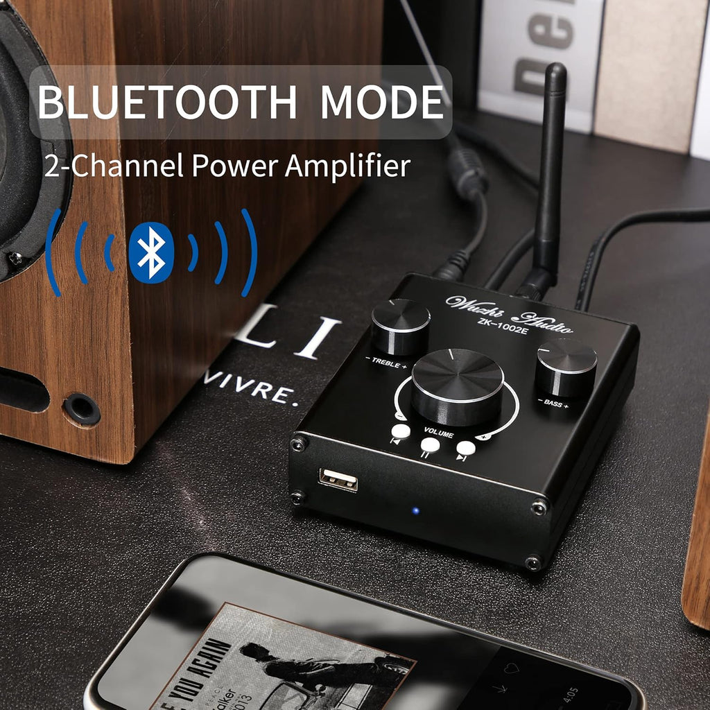 100W+100W Stereo Audio Amplifier with Bluetooth and AUX Inputs J758306