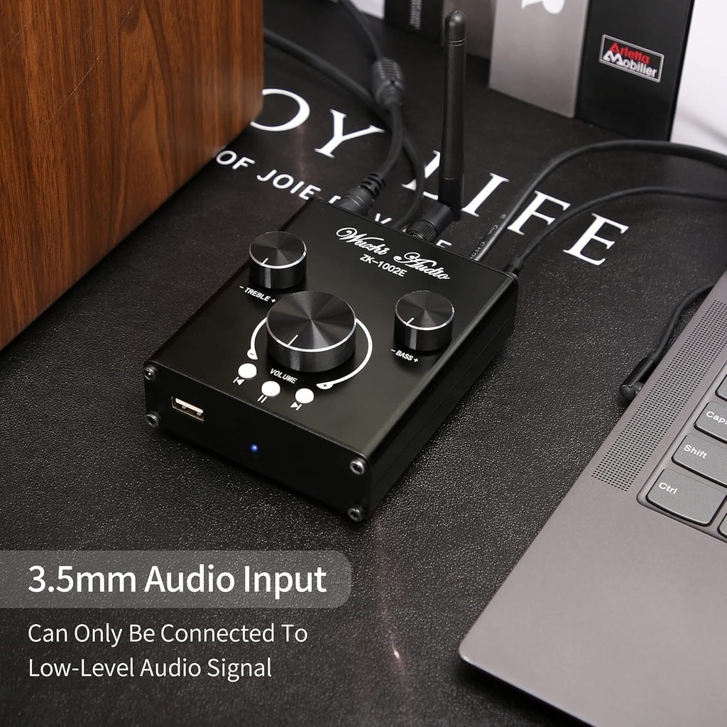 100W+100W Stereo Audio Amplifier with Bluetooth and AUX Inputs J758306