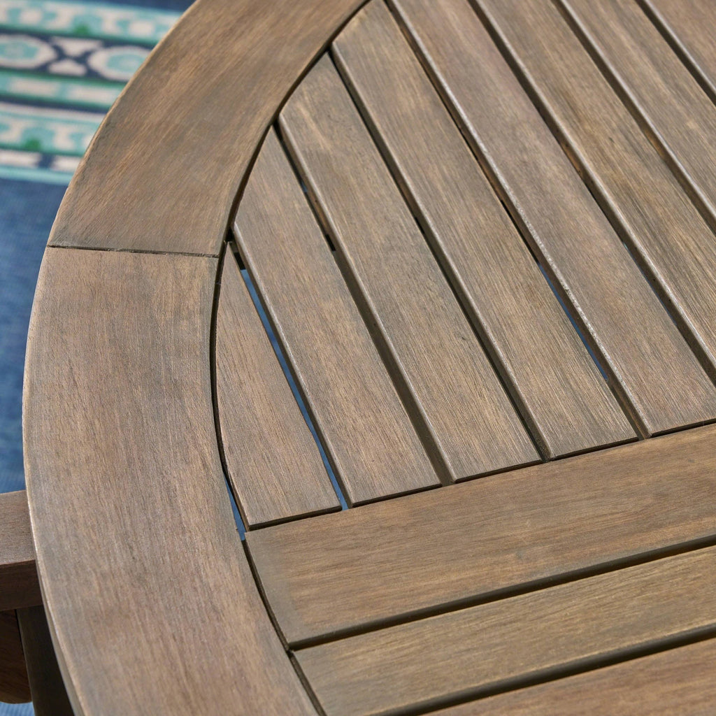 Gray 47 inch Round Acacia Dining Set S33094