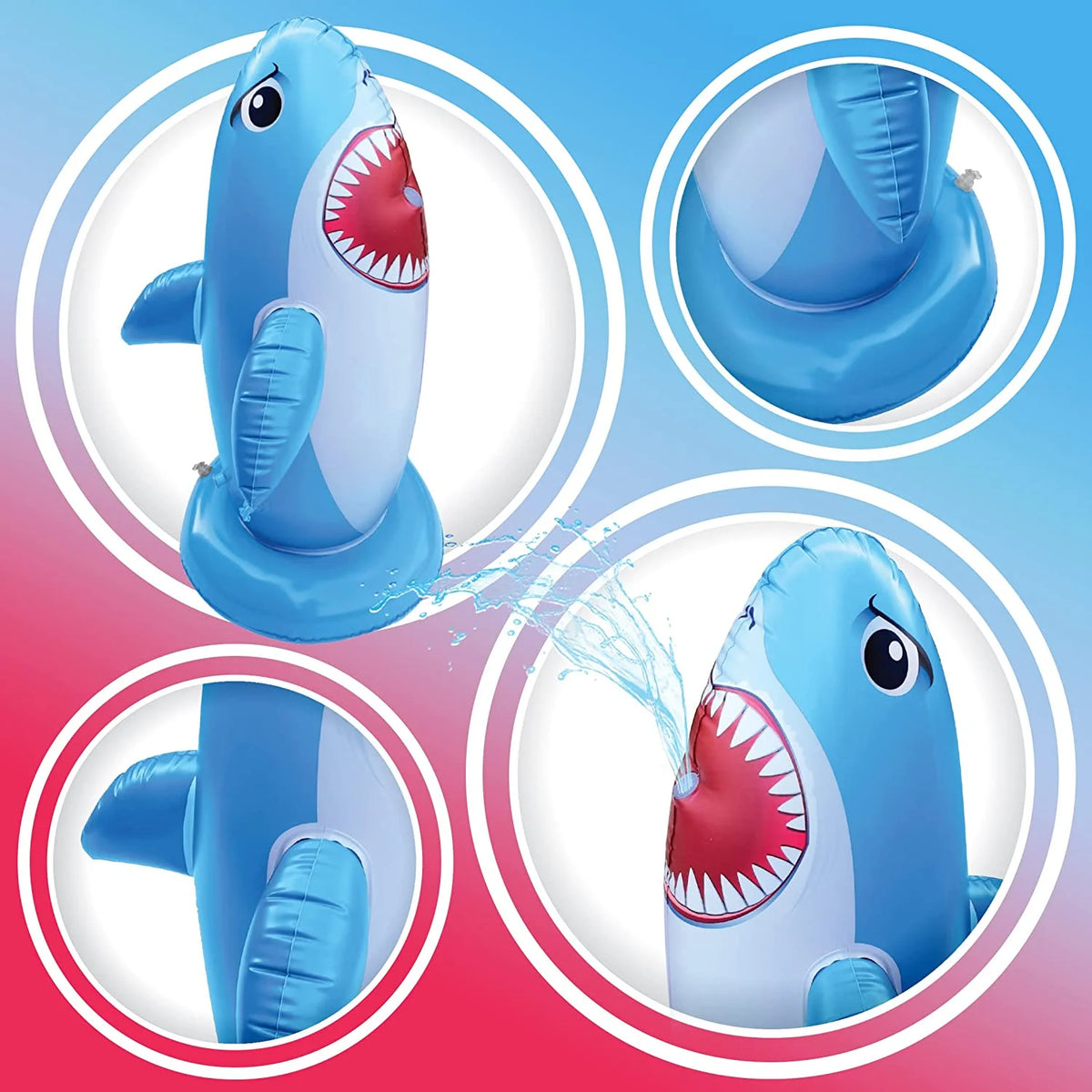 Kids Inflatable Sprinkler Shark Water Toys C90629