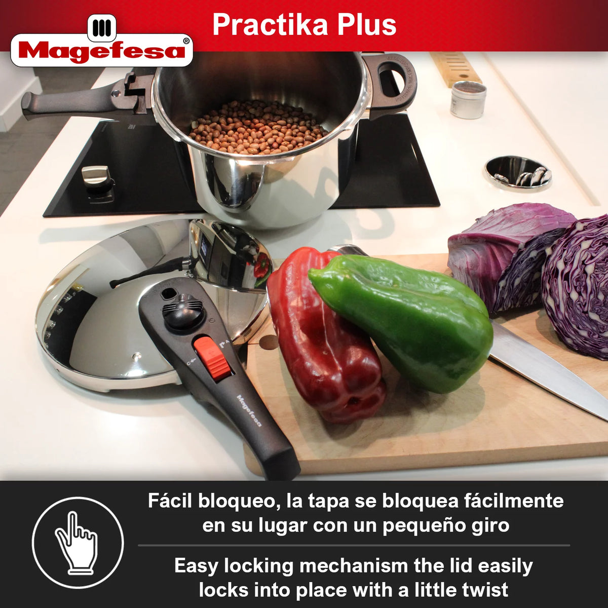 Practika Plus 3.3 Quart 18/10 Stainless Steel Pressure Cooker U1057