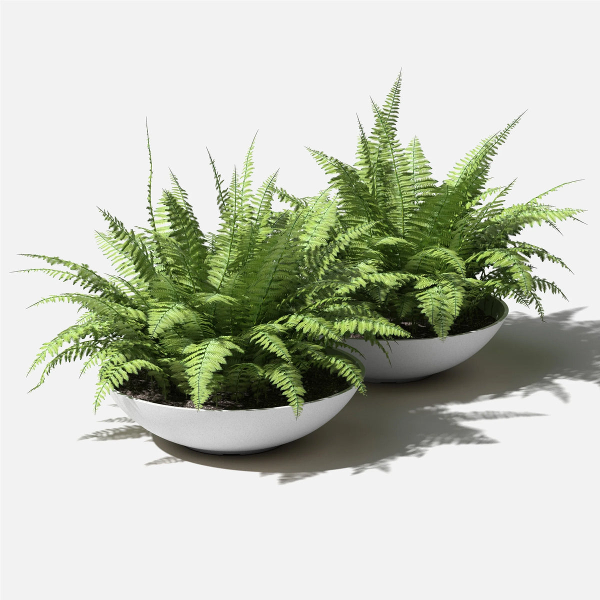 24" Plastic-Stone Planter 2-Pack White B96727