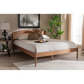 King Walnut Wood Platform Bed I545035