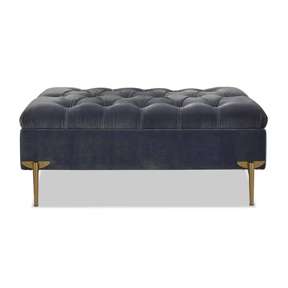 Upholstered Storage Bench Ottoman Steel Gray M724687