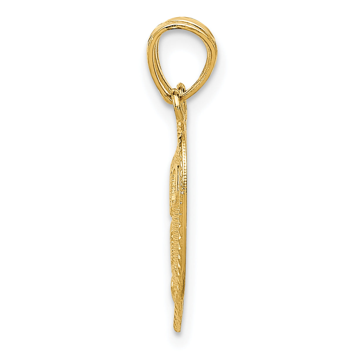 14K Yellow Gold Diamond-Cut Heart Pendant Charm R855520