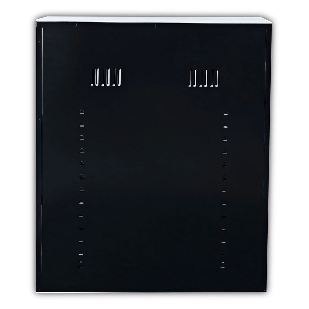 Black Heavy-Duty Welded Storage Cabinet with Two Adjustable Shelves C2721