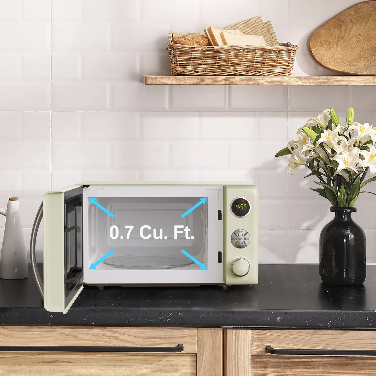 0.7 Cu. ft. 700 Watts Cream Countertop Microwave Oven R7053