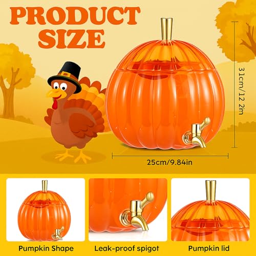 1.3 Gallon Pumpkin Drink Dispenser with Spigot I500