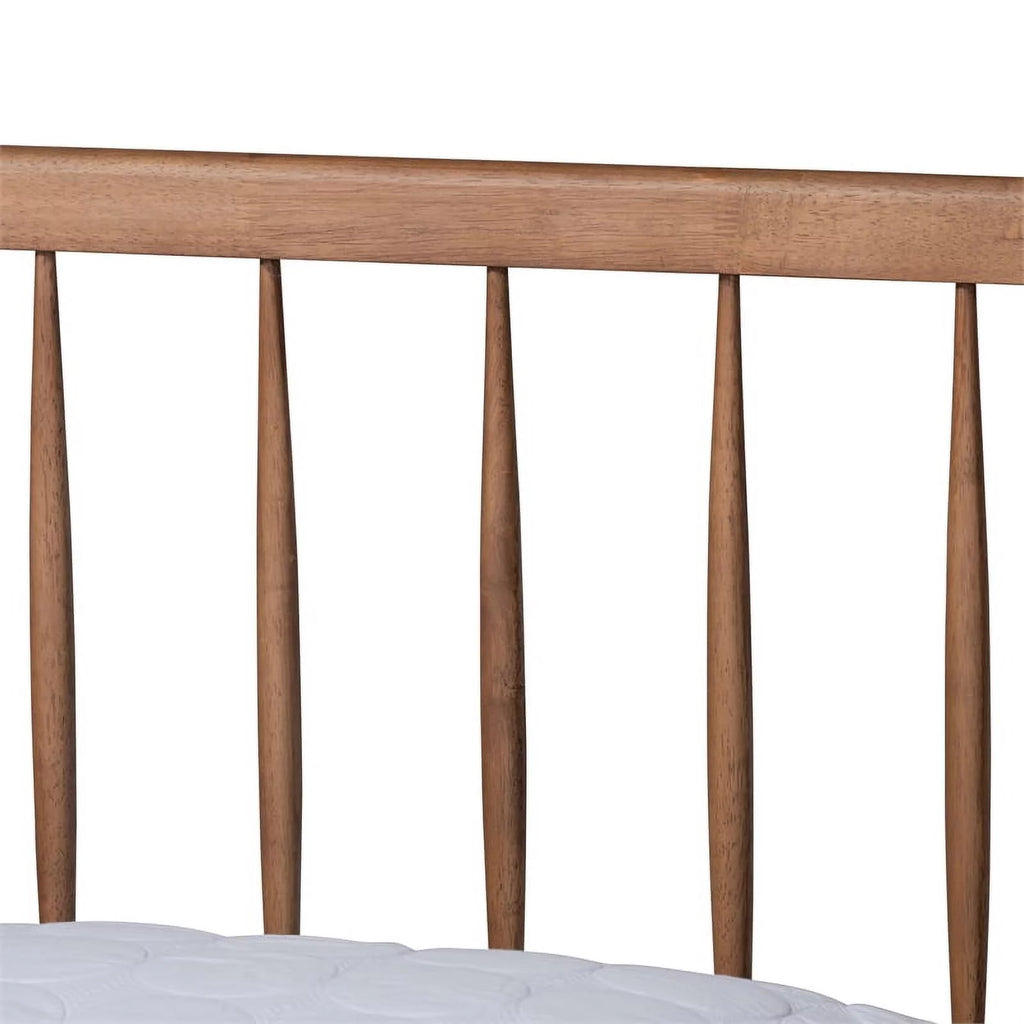 Ash Walnut Finished Wood King Size Platform Bed O76875