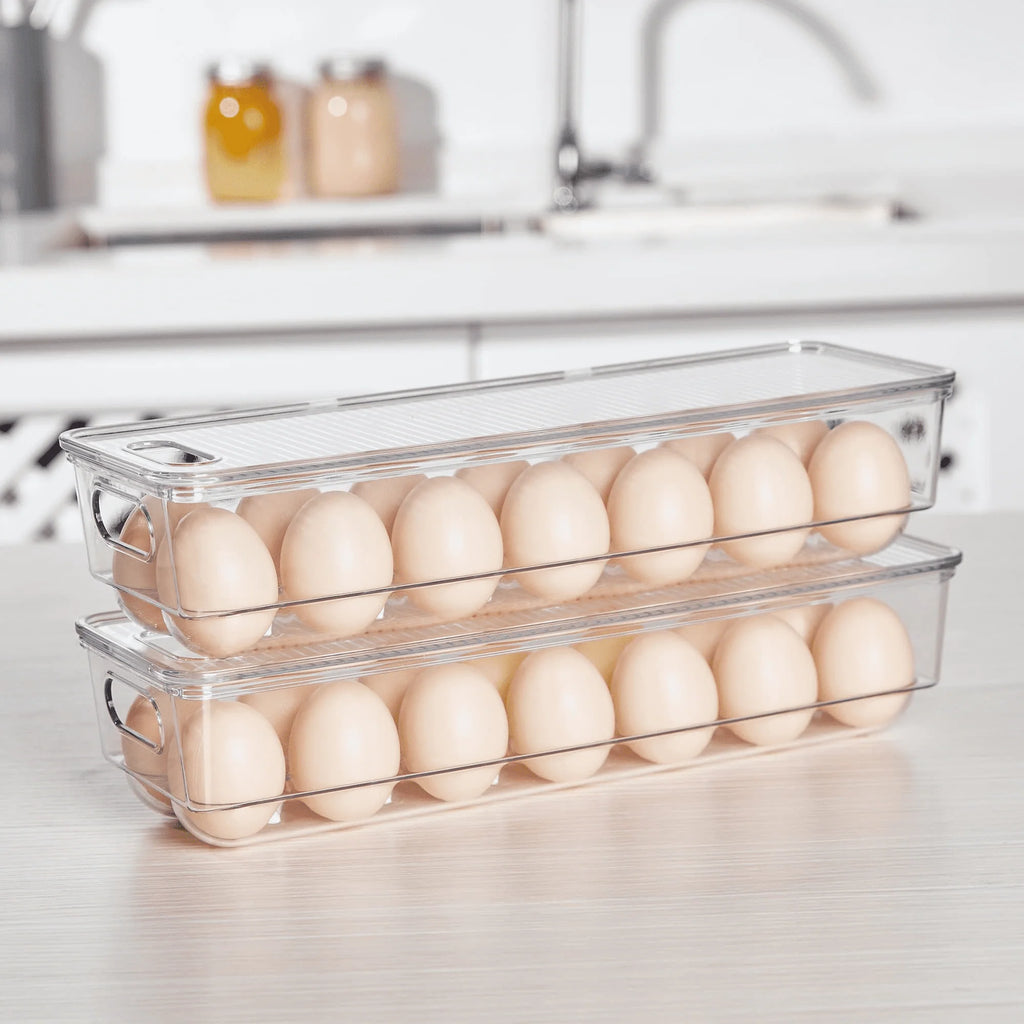 Set of 8 Clear Plastic Refrigerator Organizer Bins R4509