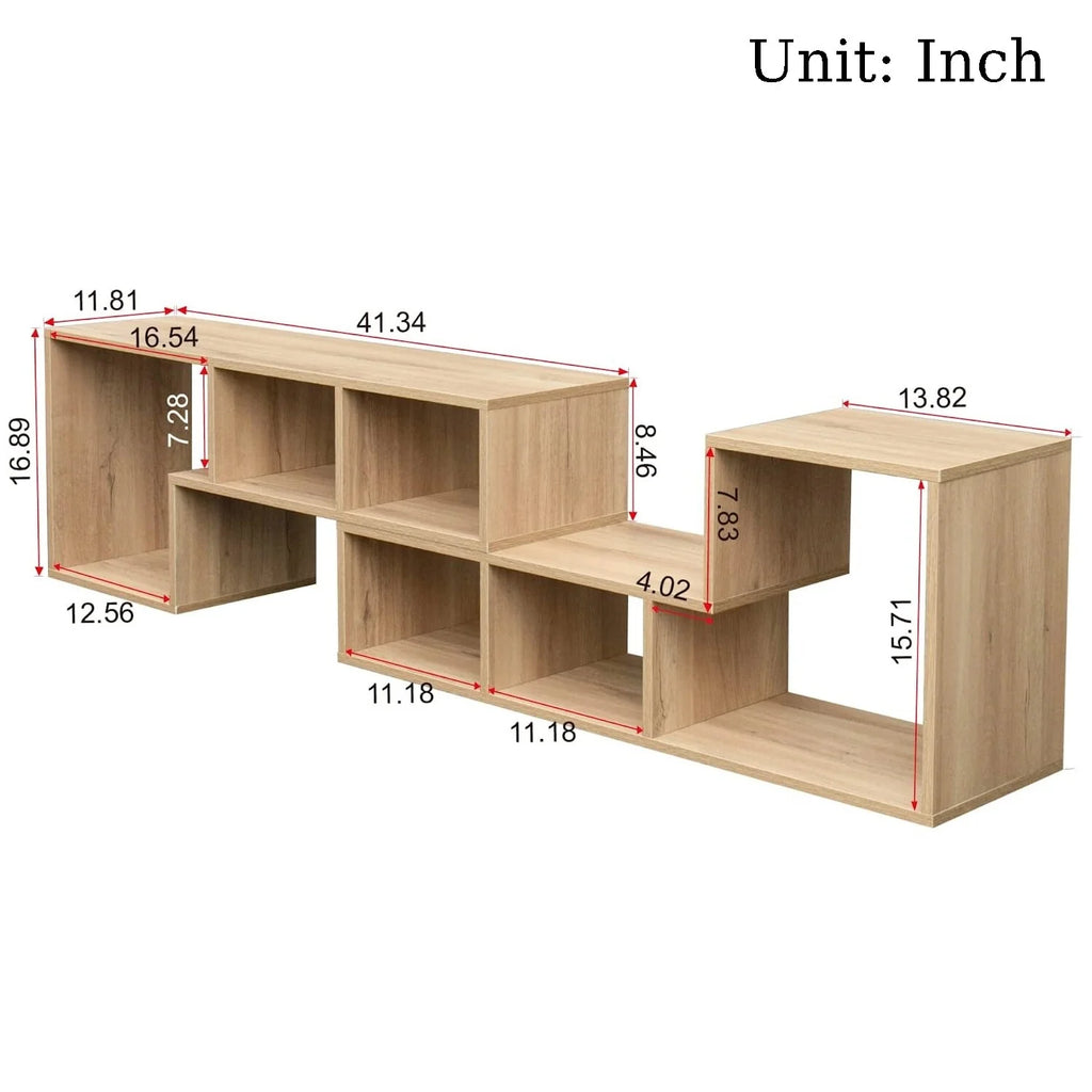 2-Piece L Shaped TV Stand Media Console Bookshelf B6709