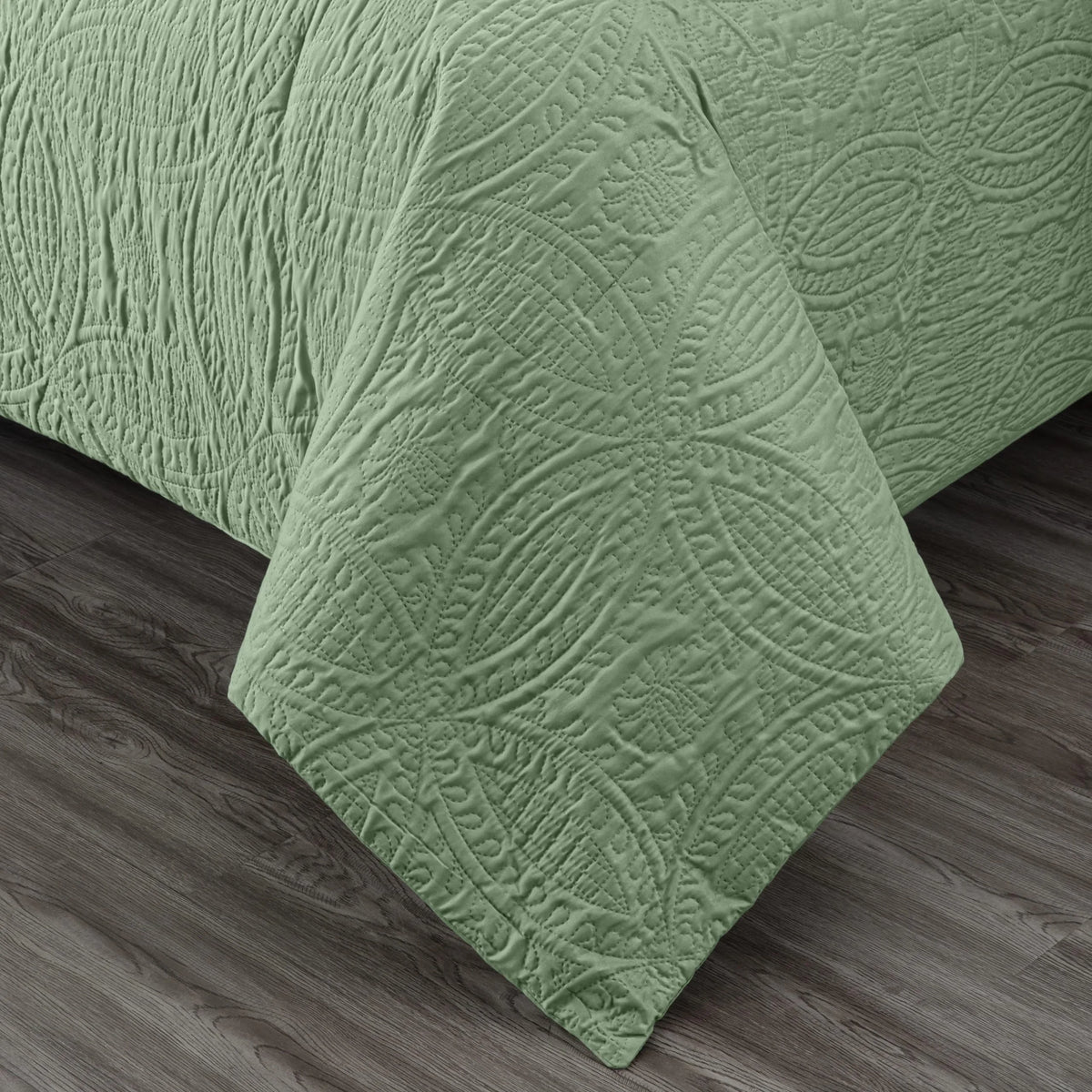 Sage Medallion 7-Piece King Comforter Set with Sheets L312