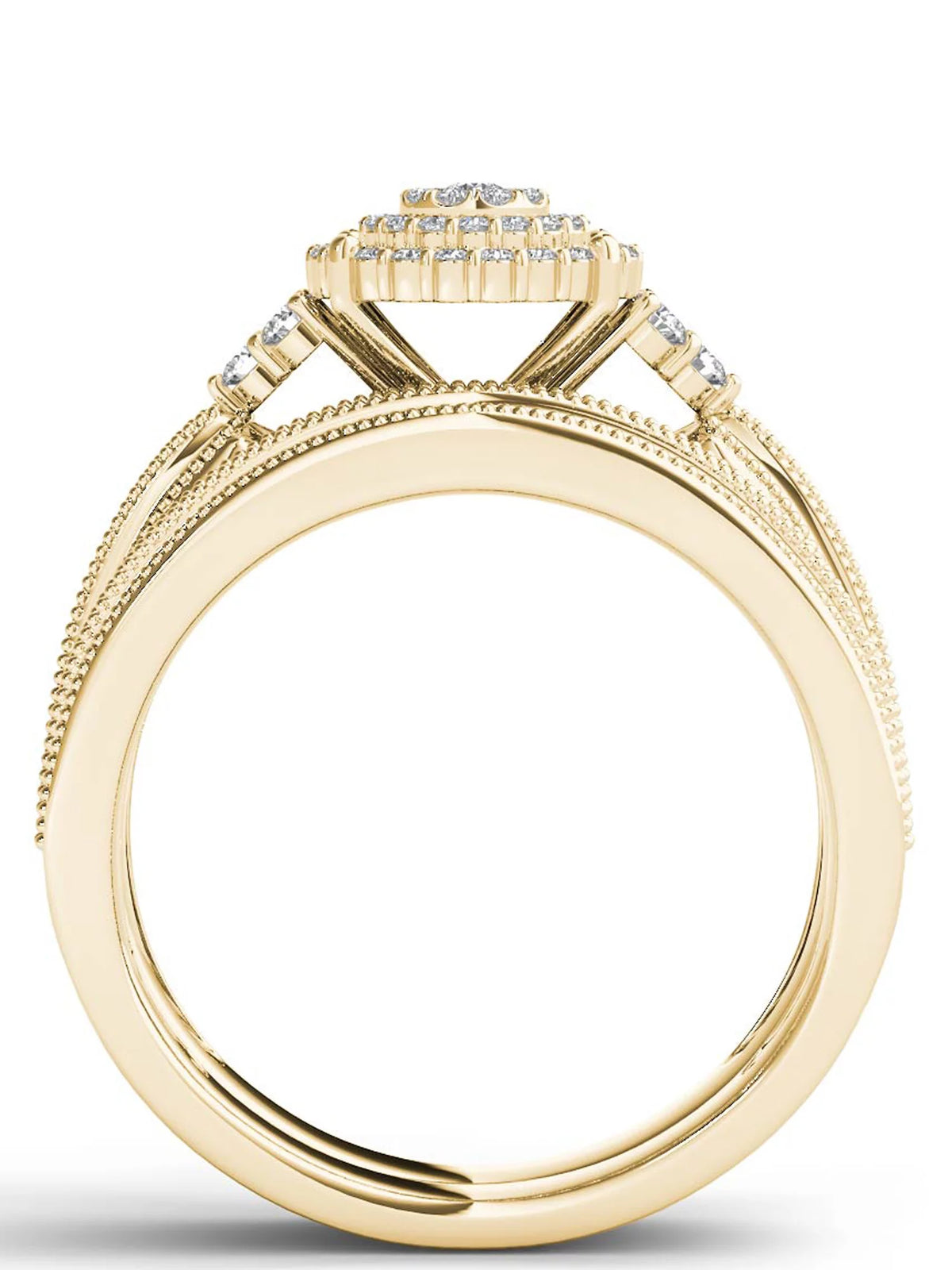 1/2Ct TDW Diamond 14k Yellow Gold Bridal Set D49685