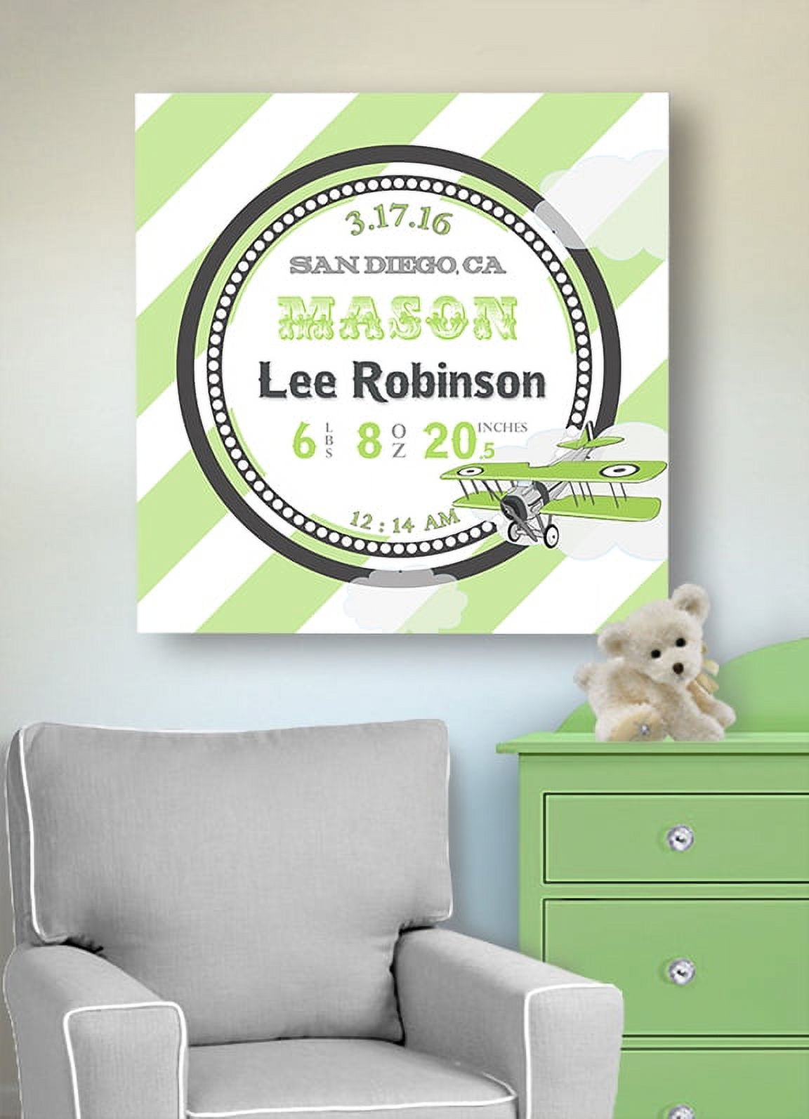 Green 10x10 Canvas Nursery Decor B3977