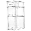 3 Pack Clear Stackable Plastic Storage Drawers Y21901