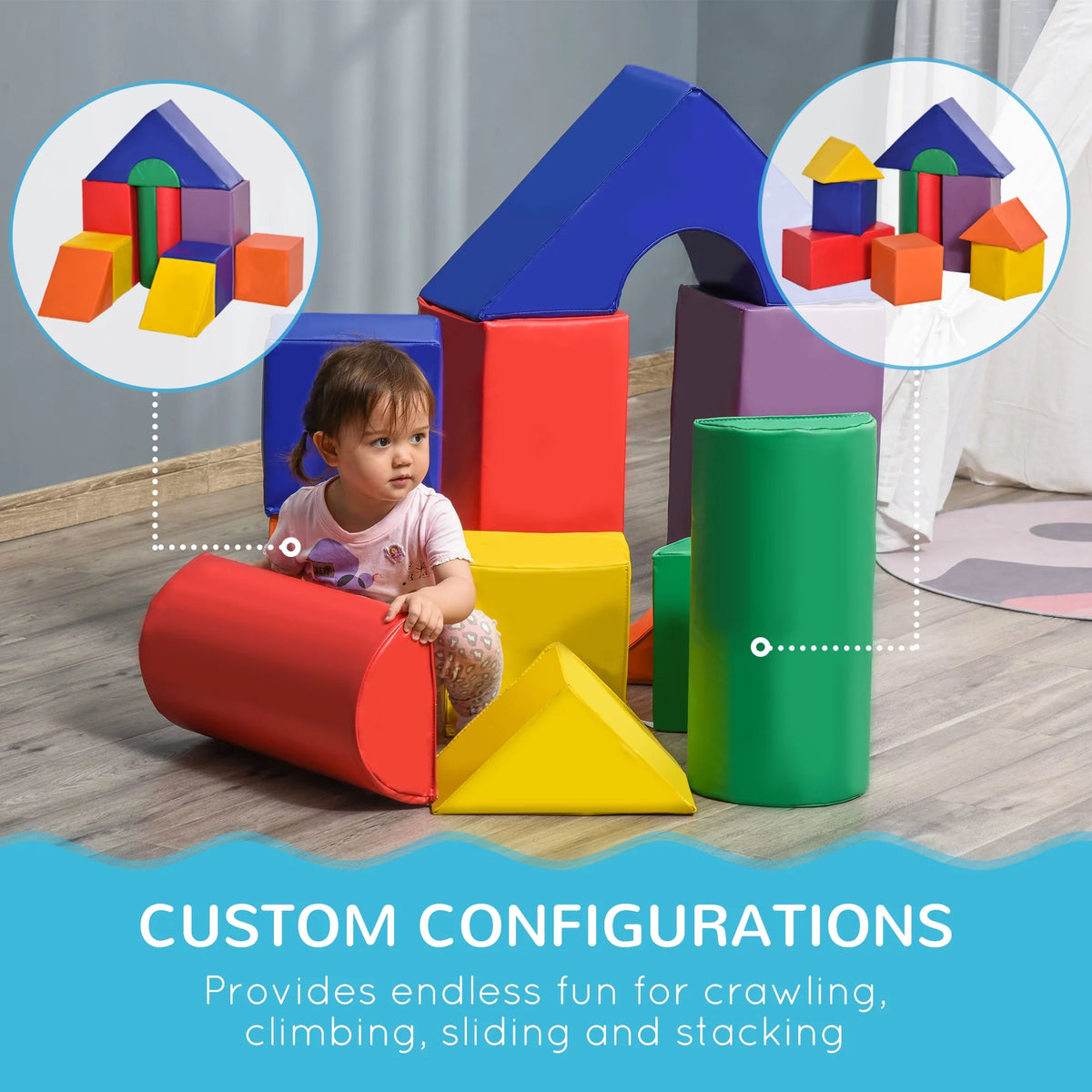 11-Piece Kids Crawl and Climb Soft Foam Play Set E332037