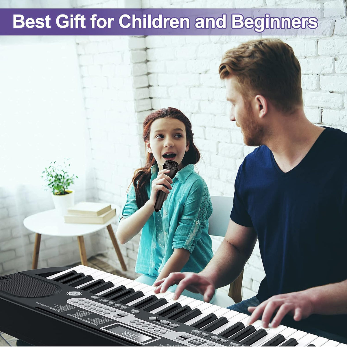 61-Key Portable Electric Keyboard Piano with LCD Display A669