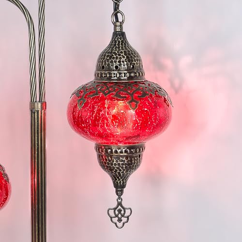Clear Glass Cracked 2-Globe Turkish Bedside Lamp A630429